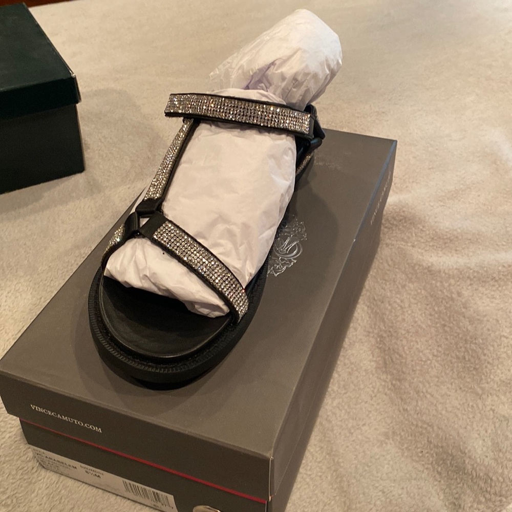New with box Arabelem sandal by Vince Camuto in black with crystals